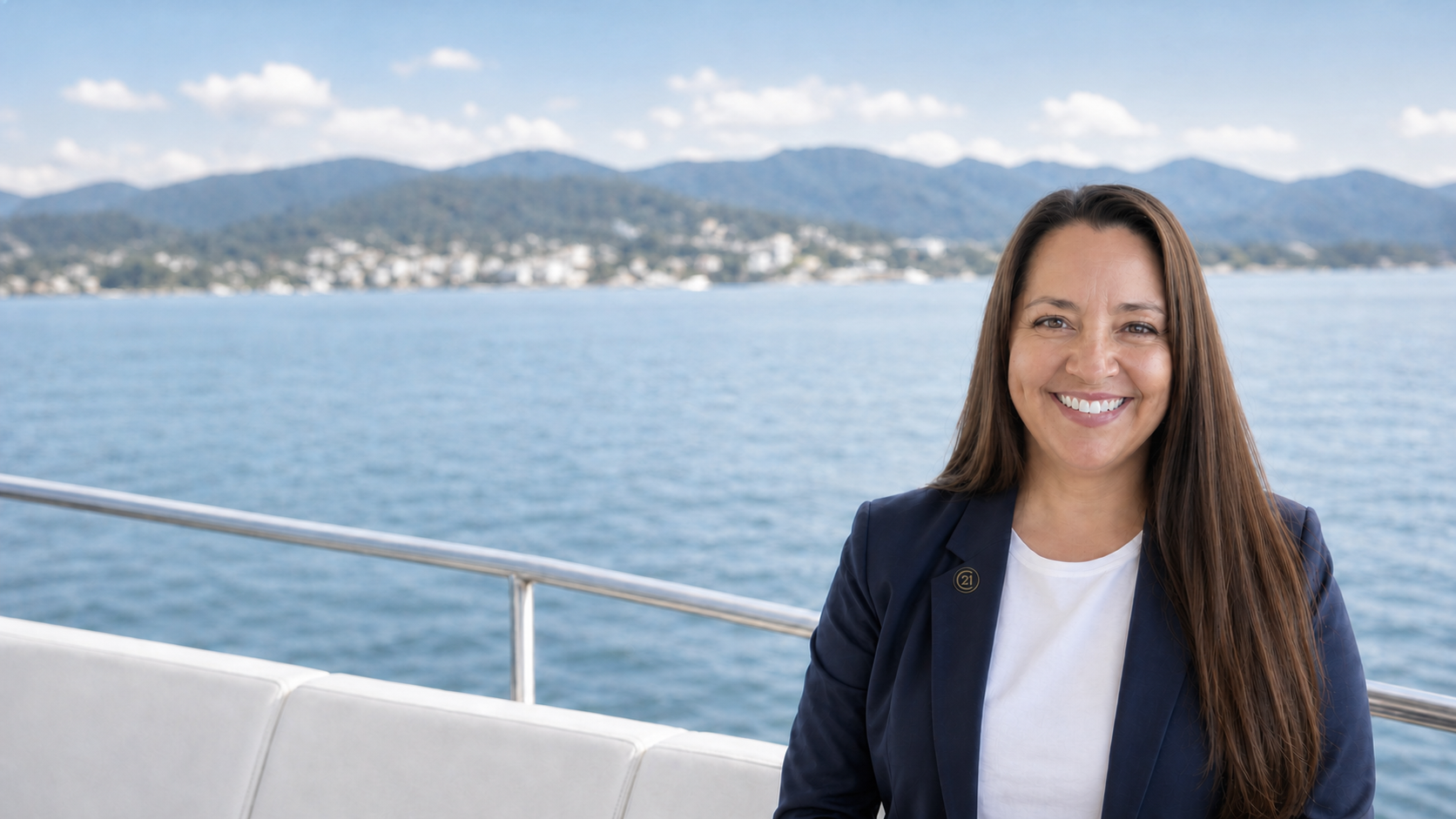 Michelle Bernard overlooking the ocean
